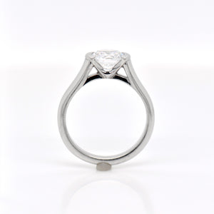 Platinum Half Bezel Engagement Ring