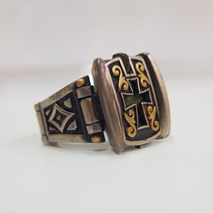 Byzantine Bronze Cross Compartment Ring