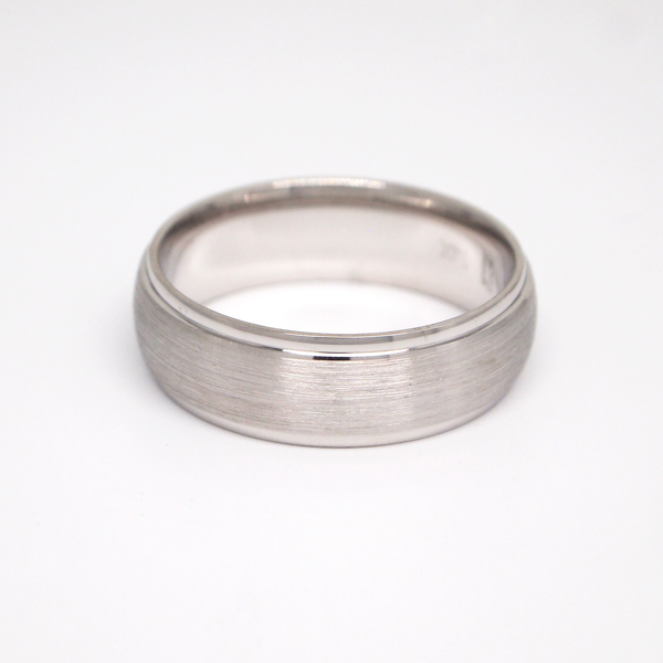 14K White Gold Half-Round Men's Wedding Band | Judith Arnell - Judith ...