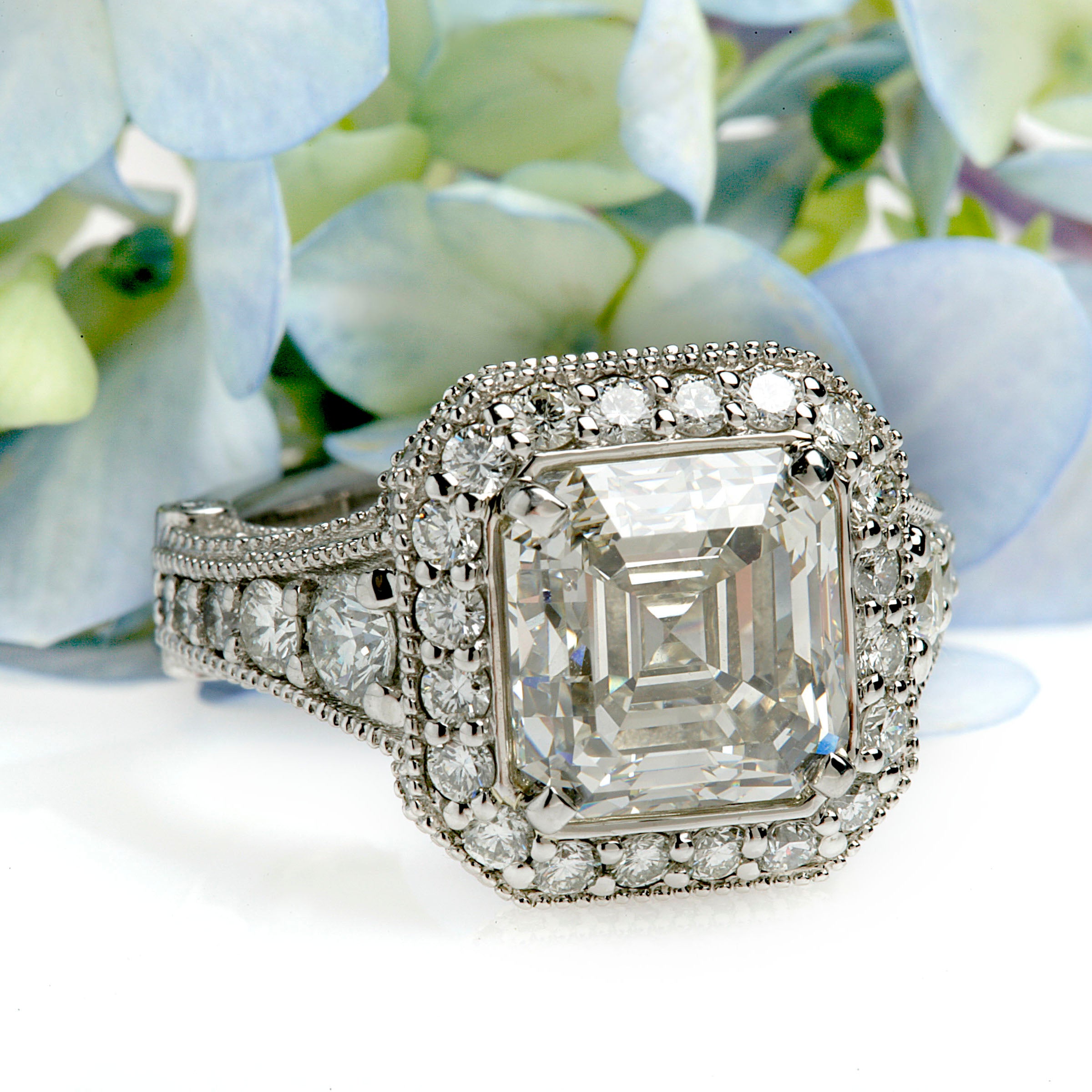 Art deco sale asscher ring