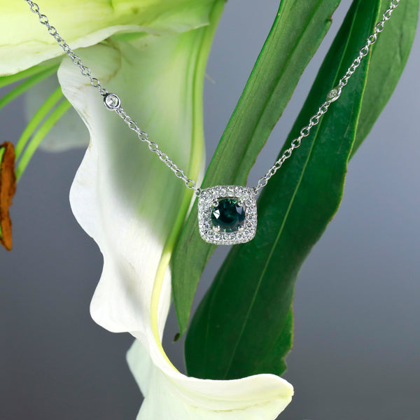 Green on sale diamond pendant