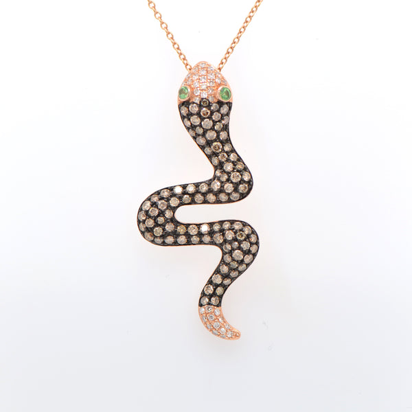 Impressive Retro Serpent Diamond Necklace - Eleuteri